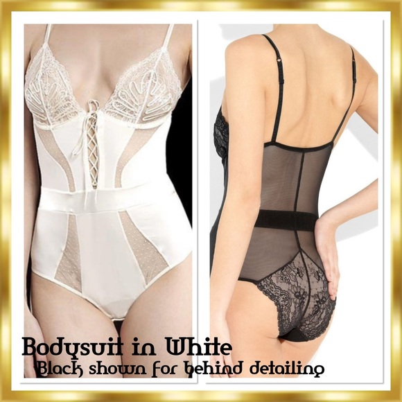 La Perla Soutache White Paneled Mesh Satin Lace Bodysuit.Vintage RARE Size 1 $ - Picture 2 of 4
